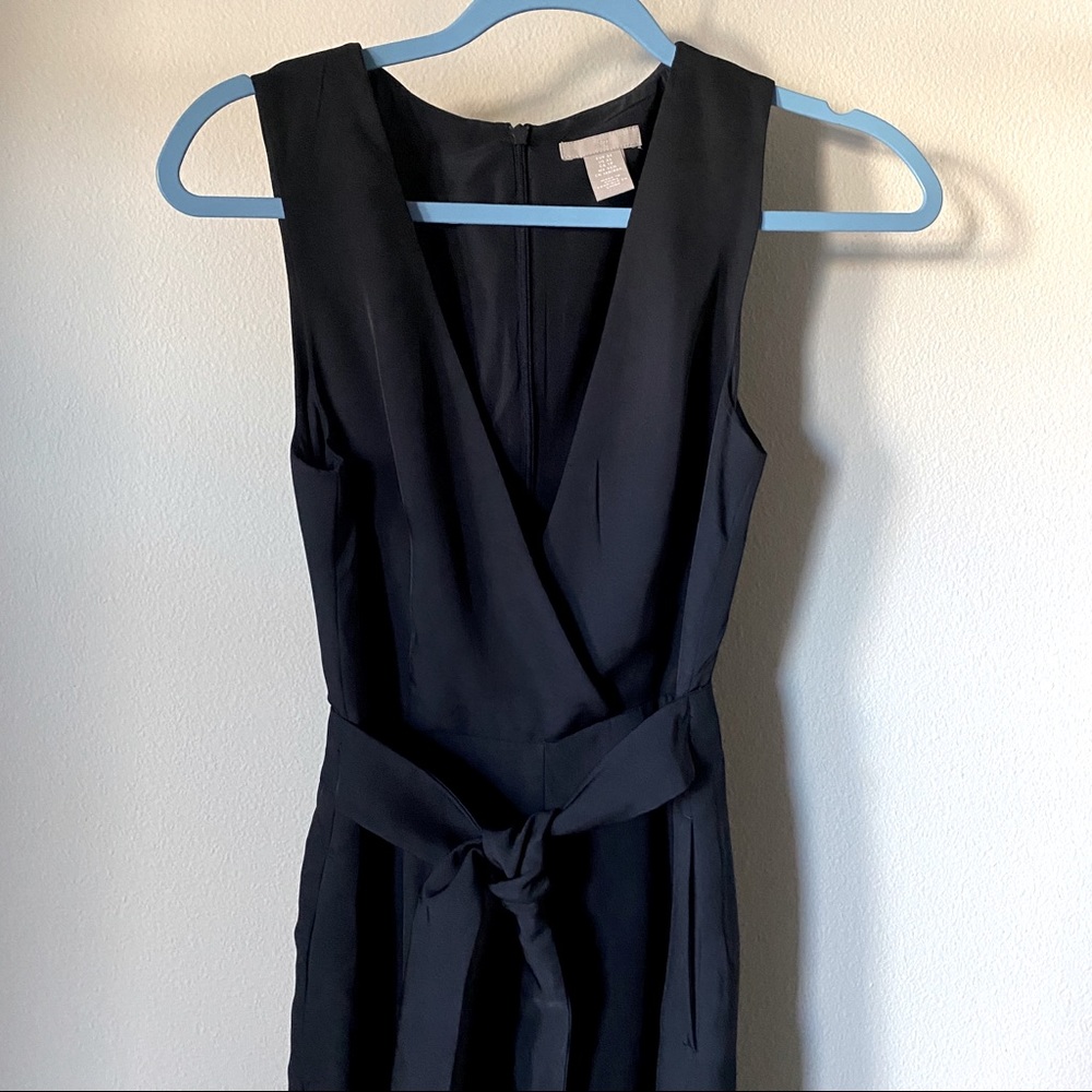H&M Wide Leg, V neck, Navy Jumpsuit NWOT